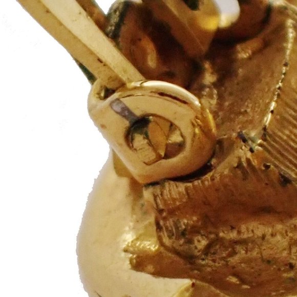 CHANEL Imitation Pearl Round Button Earrings 23 Clip-On Gold Vintage 62RJ174 - Picture 4 of 16